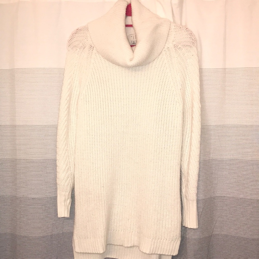 White Cowl Neck Sweater